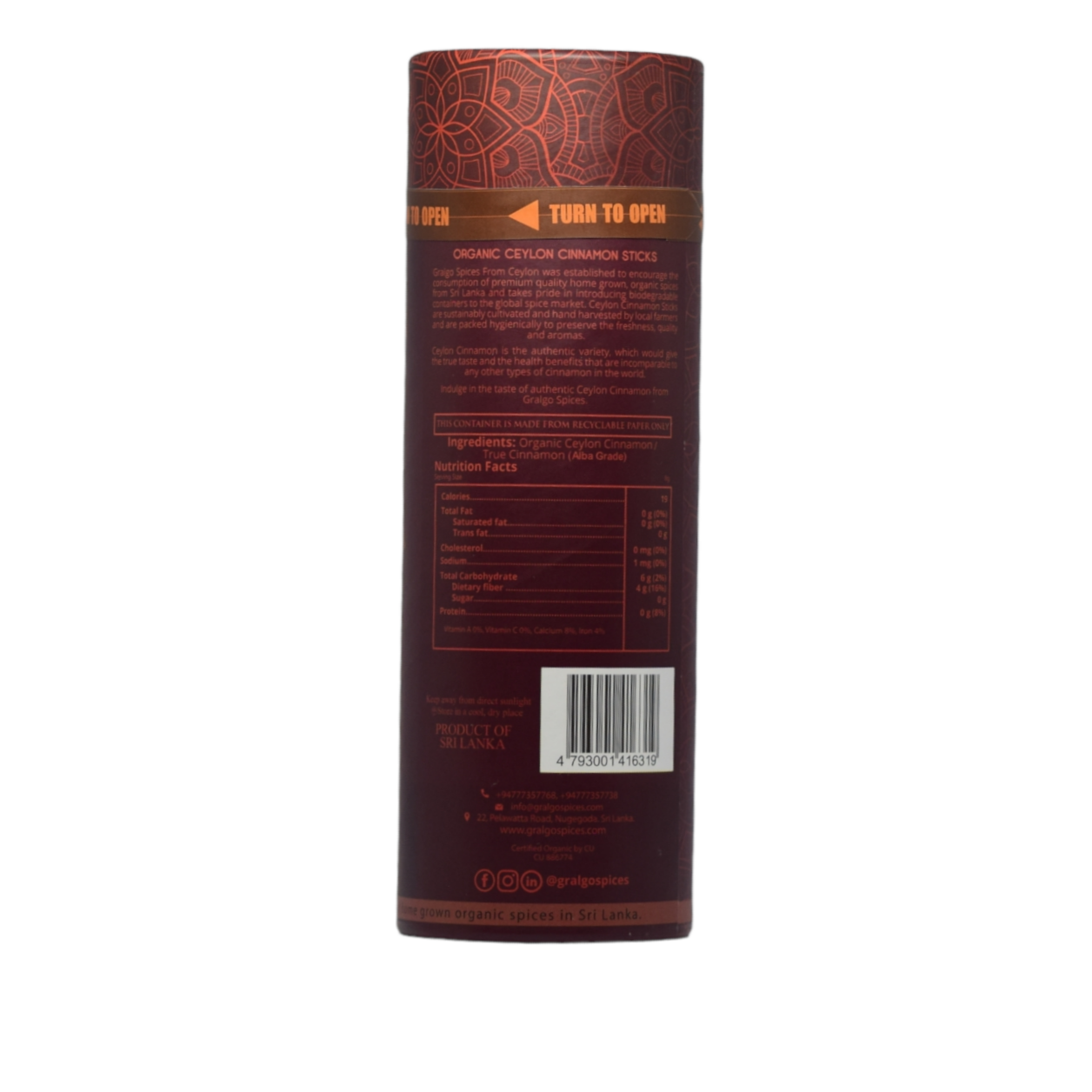 Organic Ceylon Cinnamon Sticks