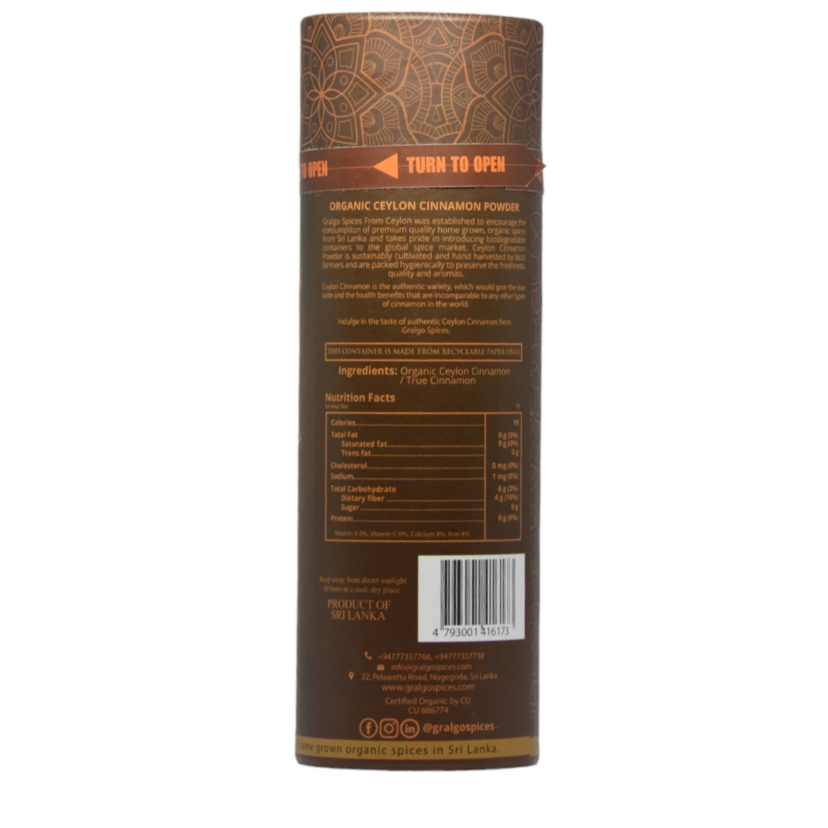 Organic Ceylon Cinnamon Powder