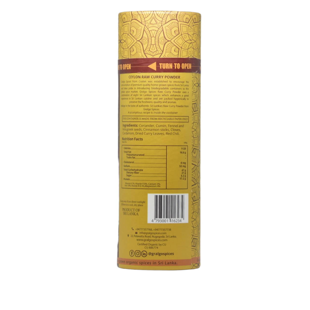 Organic Ceylon Raw Curry Powder